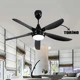 Torino 56'' Uzaktan Kumandalı Işıklı Tavan Vantilatörü Siyah